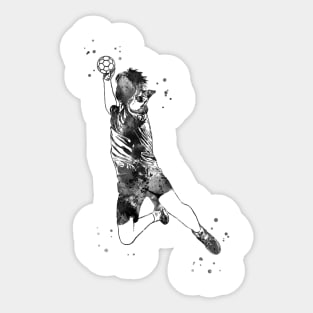 Handball Player Boy Hits The Ball Sticker